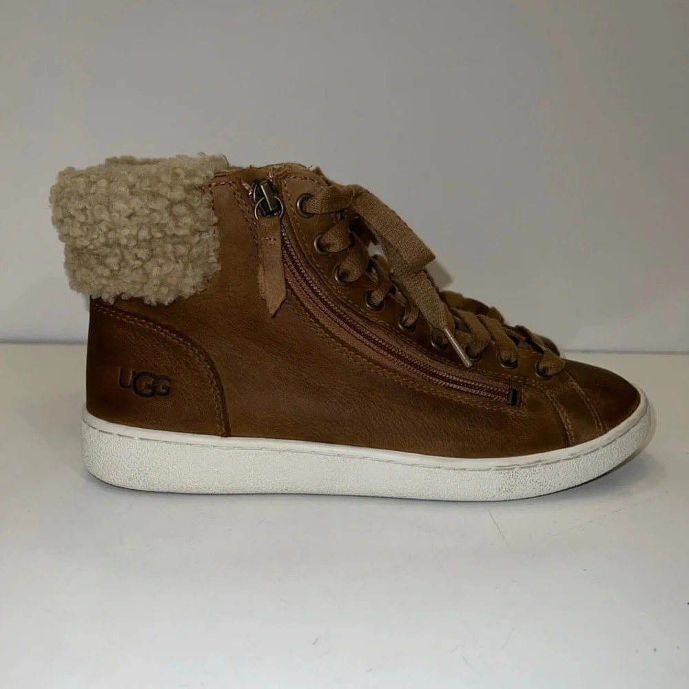 UGG Olive shearling cuff bootie sneaker